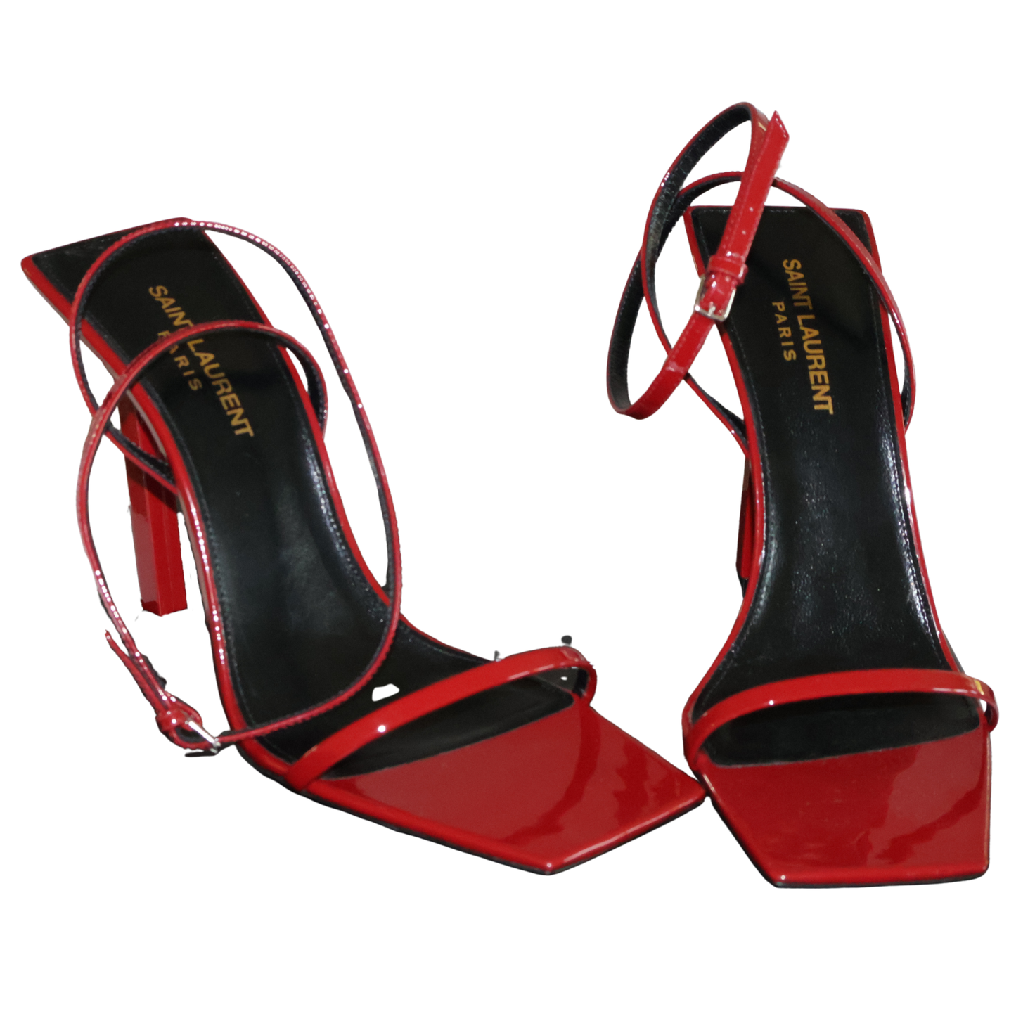 Saint Laurent Patent Leather Slingback Sandals