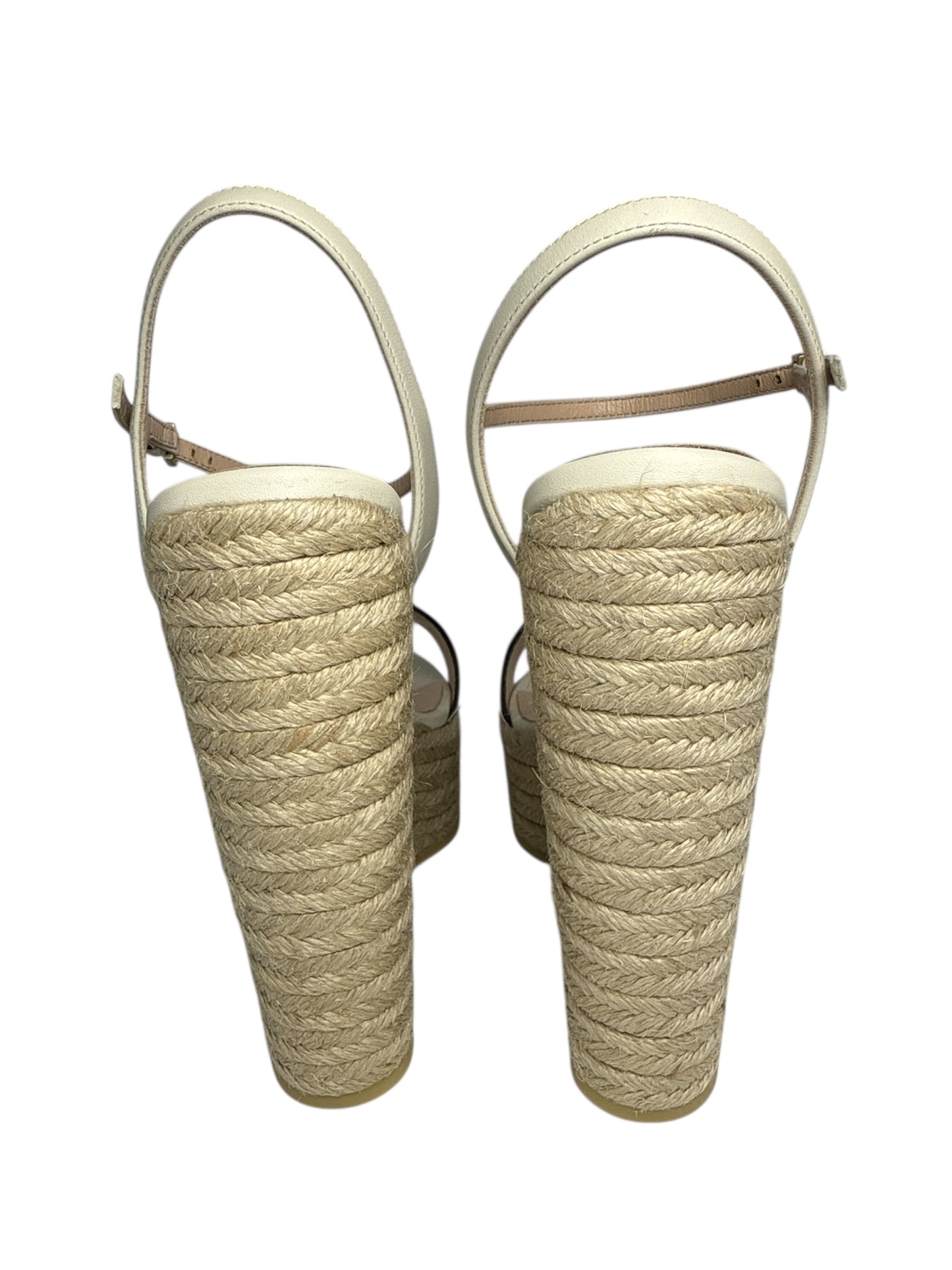 Gucci GG Marmont Espadrille Wedges (Beige)