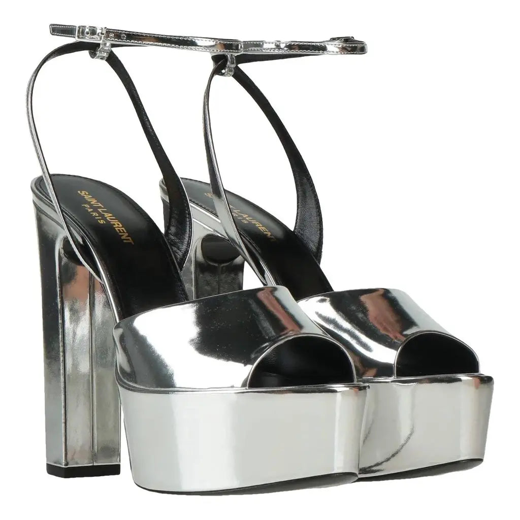 Saint Laurent Tribute Metallic Platform Sandals