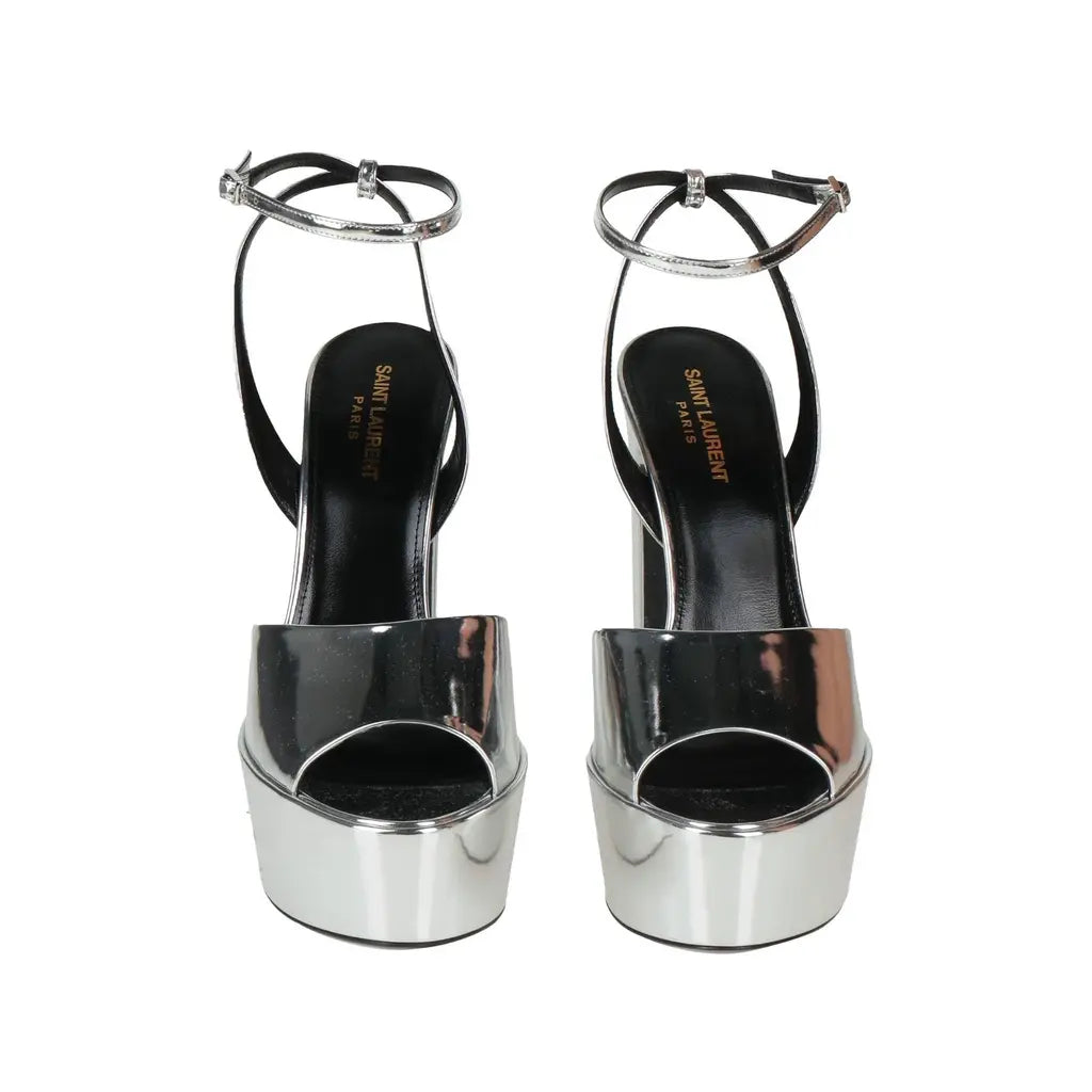 Saint Laurent Tribute Metallic Platform Sandals