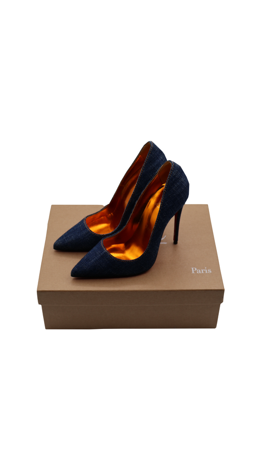 Christian Louboutin Denim Pointed Toe Heels