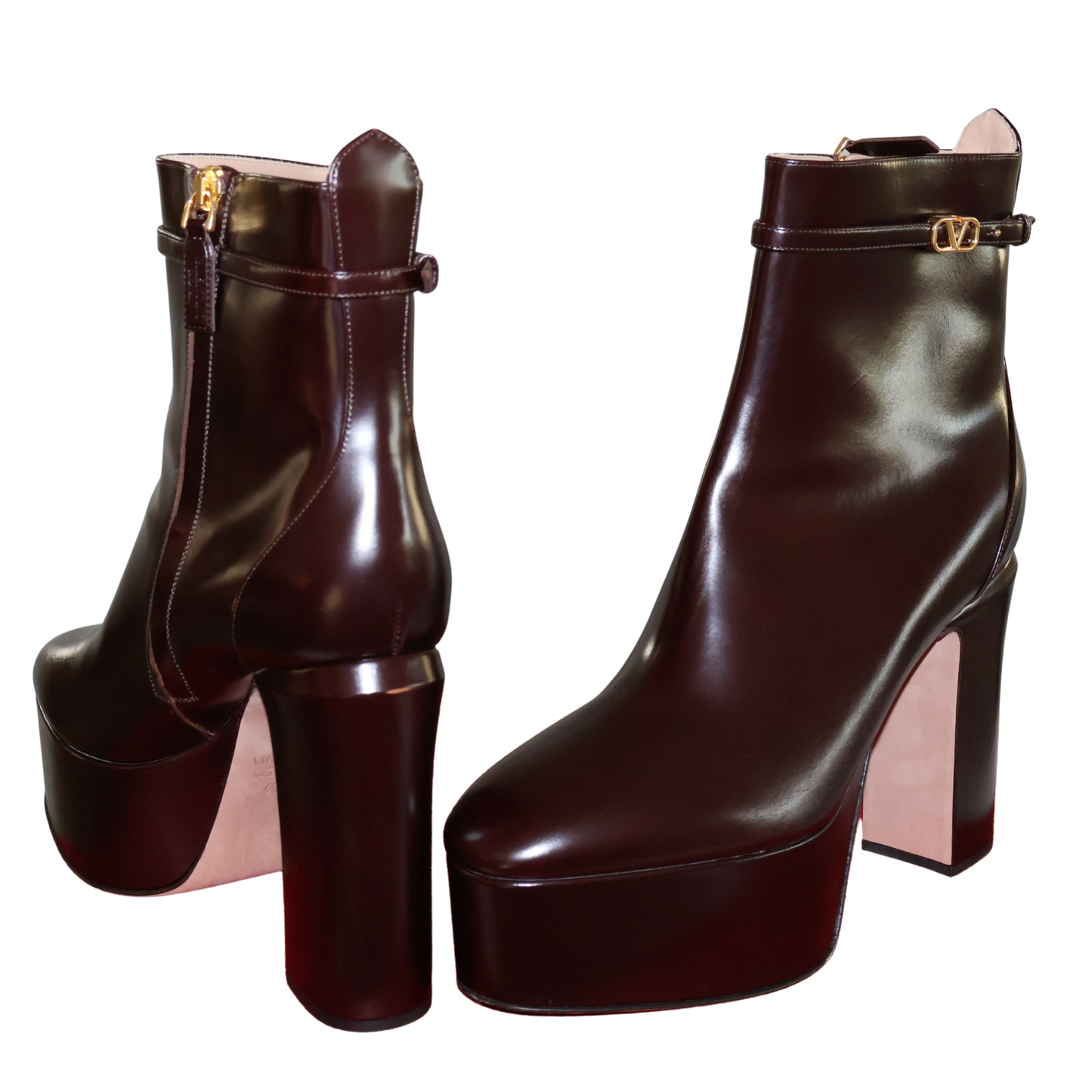 Valentino Garavani 120mm Tan-Go Platform Ankle Boots