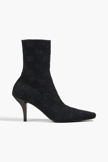 Gucci GG Glitter Sock Boots – Black