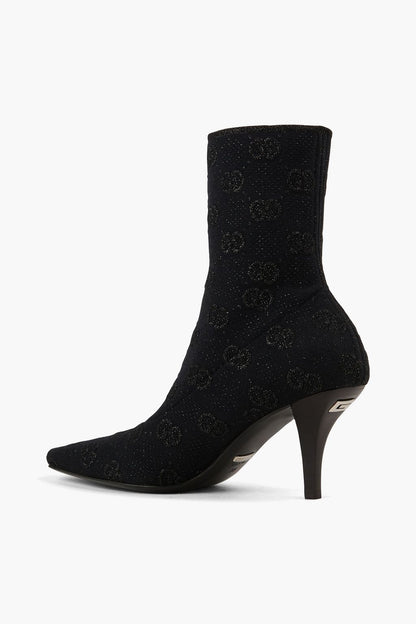Gucci GG Glitter Sock Boots – Black